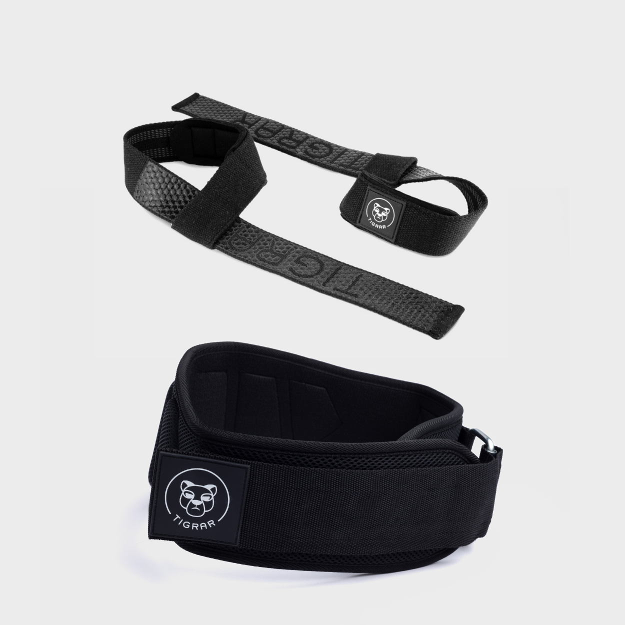 Tigrar lever powerlifting belt and black lifting straps