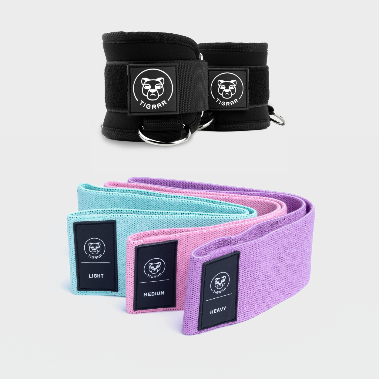 Tigrar Glutes & Thighs Transformation Pack  met stoffen booty bands en ankle straps for thuis of de gym