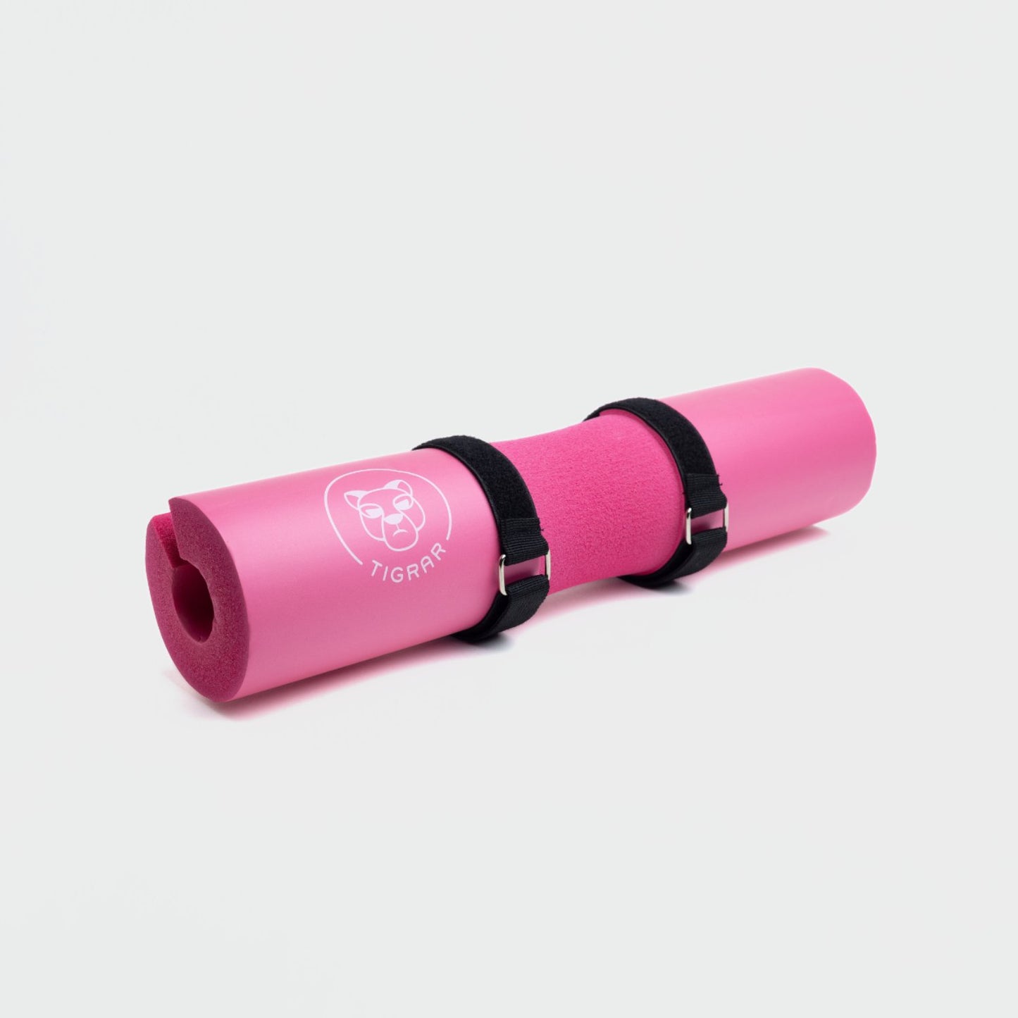 Roze Tigrar hip thrust pad pink met klittenband, op rustige achtergrond