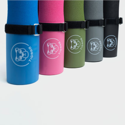 Kleurvariaties van de Tigrar barbell pad set: blauw, roze, groen, grijs en zwart